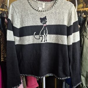 Black and Gray Cat Sweater